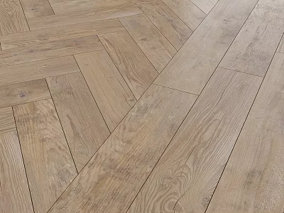 Elegant Light Brown Wood Flooring with Herringbone and Plank Designs 3d model