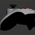 White Game Controller With Black Joysticks And Colored Action Buttons