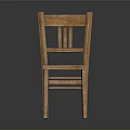 Classic Wooden Dining Chair With Vertical Slat Backrest And Sturdy Straight Legs Design
