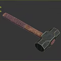 Sturdy Hammer With Leather Wrapped Wooden Handle And Polished Metal Head