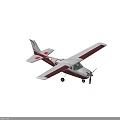 Red and White Airplane Models Shown From Multiple Angles With Detailed Design 3d model