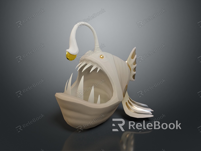 Fish Marine Animals Deep Sea Fish Angler Cartoon Fish model