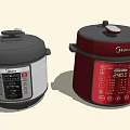 Midea Electric Pressure Cookers Black And Red With Digital Control Panel