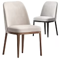 Modern Style Dining Chairs With Light Colored Fabric And Dark Sleek Legs