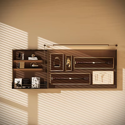 Modern Wall Decor With Display Shelves Decorative Frames And Organized Compartments 3d model