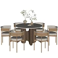 Quiet Dining Table and Chair Combination Dining Table and Chair 3d model