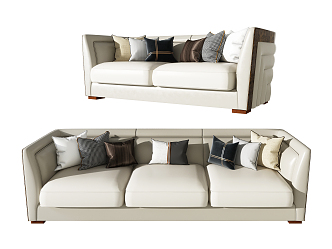 Modern Combination Sofa Double Multi-Person Leather Sofa Combination Creative Sofa Combination Home Decoration Guest Sofa 3d model