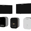 Sleek Modern Kitchen Appliances With Digital Control Panels Including Black Microwaves And White Rice Cookers