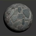 Decorative Sphere Featuring Irregular Stone Pieces And Blue Green Color Pattern 3d model