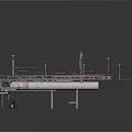Detailed 3D Aircraft Carrier Model With Deck Structure And Military Equipment
