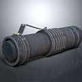 Metallic Cylindrical Device With Mesh Front Textured Surface And Carabiner Clip