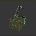 Green Storage Boxes For Household Supplies With Open Lid And Yellow Text