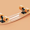Modern Transparent Skateboard Sports Equipment With Orange Wheels And Black Trucks