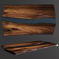 Natural Wood and Stone Combination for Modern Tabletop with Smooth Surface and Elegant Pattern 3d model