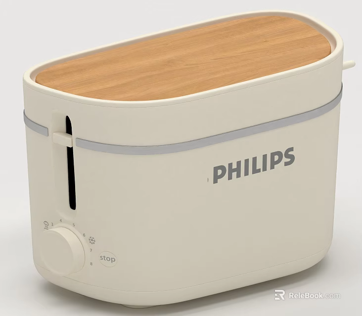 Philips Compact White Kitchen Appliance With Wooden Top And Countertop Design 3d model 