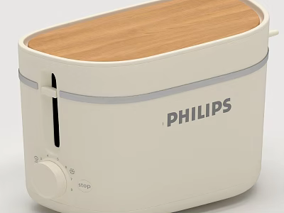 Philips Compact White Kitchen Appliance With Wooden Top And Countertop Design 3d model