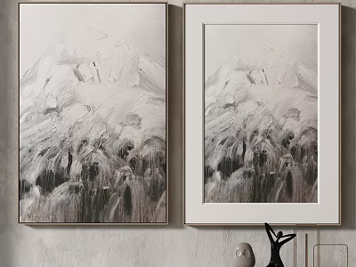 Abstract Inflatable Model Art Painting in Black and White for Home Wall Decor 3d model