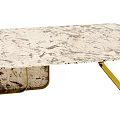 Modern Coffee Table With Marble Top And Gold Metal Legs For Living Room