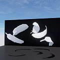 Eye Catching White Feathers Black Background Blue Sky Photo Spot 3d model