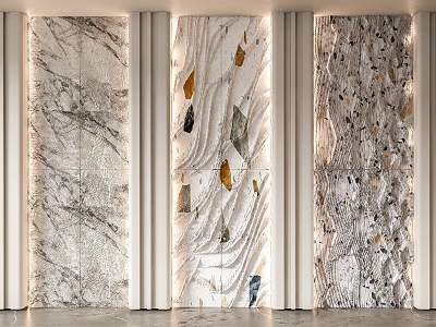 Modern background wall rubble background wall rock wall marble wall axe split stone glass stone natural face stone skin 3d model