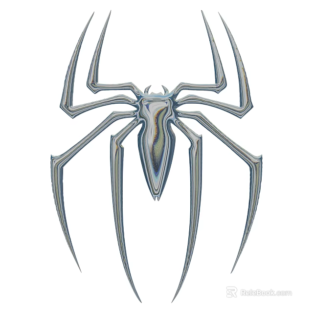 Spider Shaped Ornament Decor Set With Metallic Finish And Artistic Design 3d model 