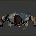 3D Fantasy Medieval Warrior Character In Armored Outfit With Metal Armor Details