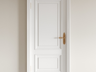 Bedroom door, interior door, single door, swing door 3d model