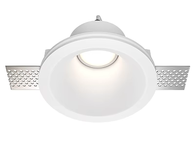 White Recessed Downlight With Slim Design And Metal Mounting Brackets For Indoor Ceiling Lighting 3d model