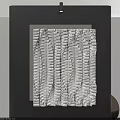 White Textured Abstract Painting With Wave Pattern And Modern Interior Design 3d model