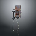 Vintage Wall Mounted Telephone With Rotary Dial Black Handset And Corded Design Retro Electronic Appliance