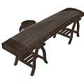 Traditional Chinese Guzheng Musical Instrument With Wooden Body Strings Stand And Stool