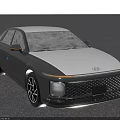 Hyundai Silver Gray Sedan with Modern Front Grille and Sleek Headlights Stylish Exterior Design