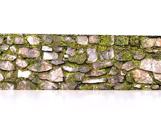 Moss stone wall 3d model