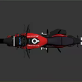 Red And Black Modern Sporty Motorcycle With Gold Alloy Wheels And Black Seat