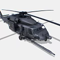 Military Helicopter With Dark Exterior Rotor Blades Fuselage And Structural Details