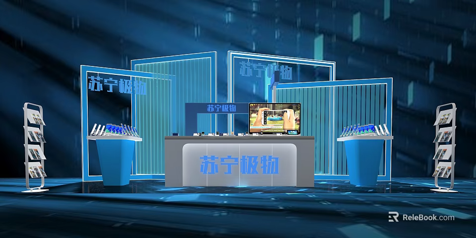 Suning Jowoo Tobacco and Alcohol Store Interior with Modern Display Cabinets and Product Arrangements 3d model 