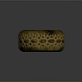 Old Worn Car Tire With Tread Pattern And Metal Rim Details