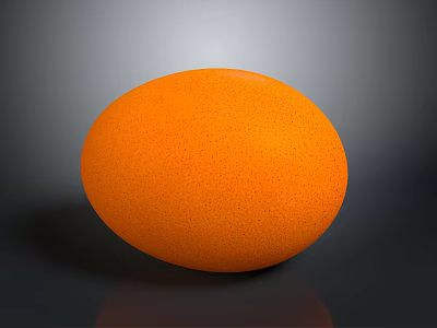 Citrus Plant Fruit Orange Round Shape With Textured Surface And Gray Background Reflection 3d model