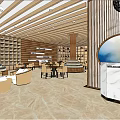Modern Hotel Lobby Interior With Wooden Panel Walls Copper Elevators And Decorative Carpet