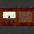 Classic Vintage Red Wooden Texture Audio Speaker Radio Design With Knobs 3d model