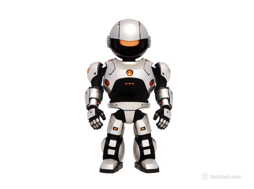 Smart Robot Featuring Silver Exterior Black Details And Modern Humanoid Design 3d model 