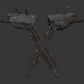 Primitive Weapons With Stone Heads And Metal Rods Crossed Design Handcrafted Ancient Battle Tools