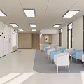 Modern Waiting Room Interior With White Blue Chairs TV And Large Windows