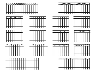Various Metal Railing Designs Featuring Different Patterns And Structures For Decoration 3d model