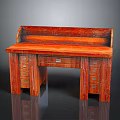 Sturdy Wooden Desk with Multiple Drawers and Smooth Desktop Surface