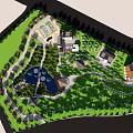 Lush Garden Landscape Design with Winding Paths Ponds and Scenic Pavilions