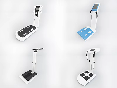 Various Sports Equipment Designs With Digital Displays And Colorful Platform Surfaces 3d model
