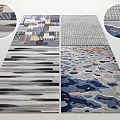 Modern Square Rugs Featuring Geometric Patterns Striped Details And Abstract Textures In Home Decor