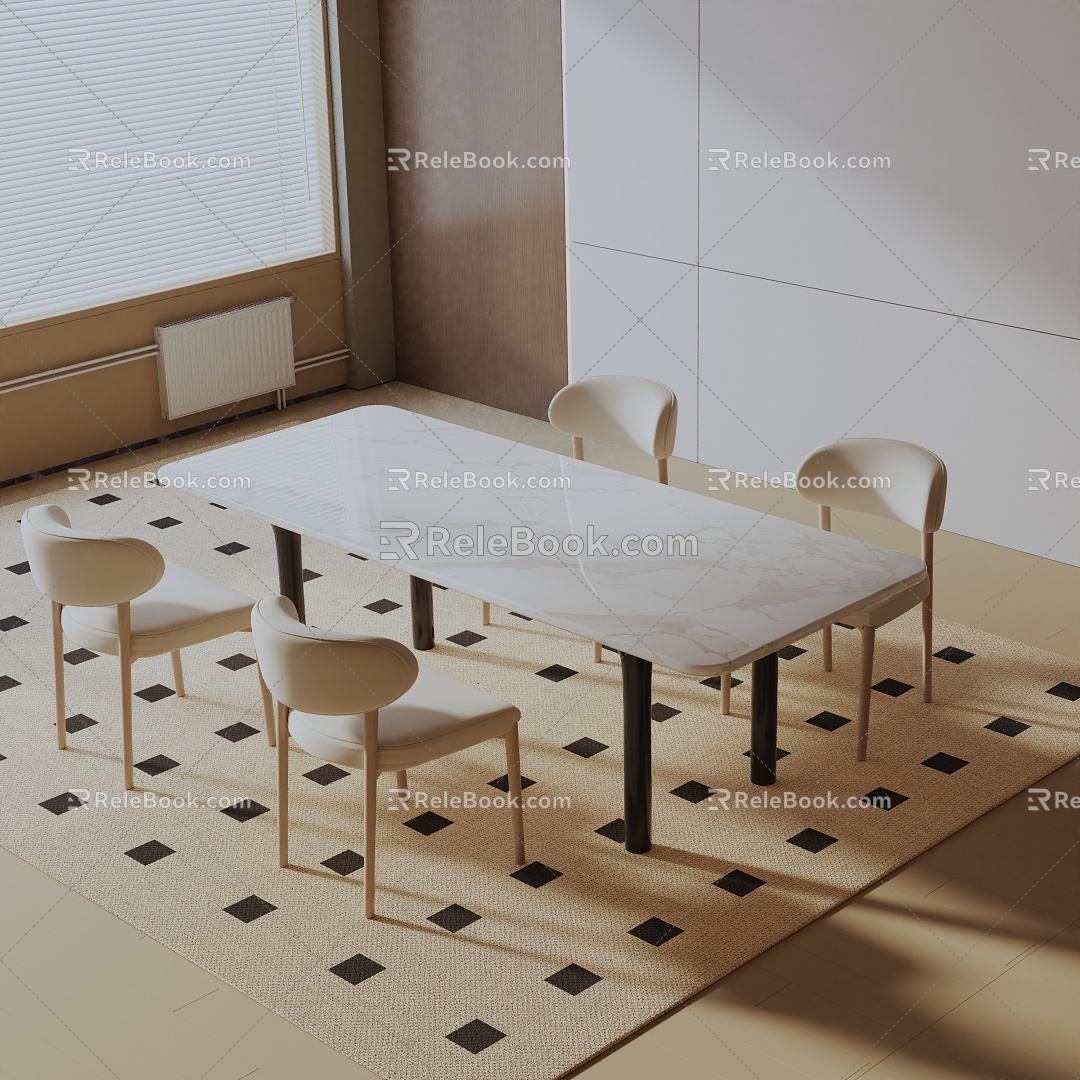 Modern dining table 3d model