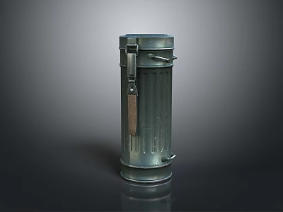 Vintage Industrial Metal Cylinder With Leather Strap Rustic Finish And Classic Structure 3d model